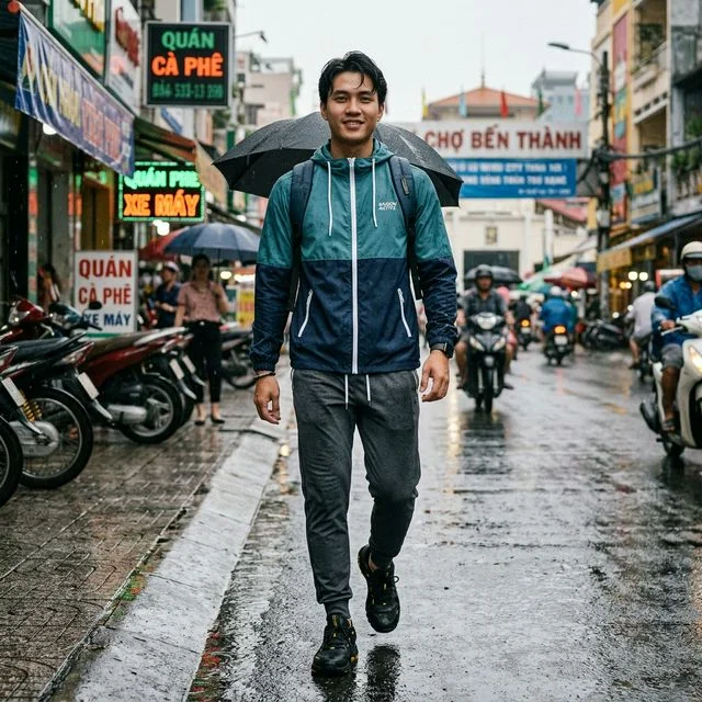 Gợi ý phối đồ nam — Sẵn sàng 100% cho cơn mưa nhiệt đới bất chợt