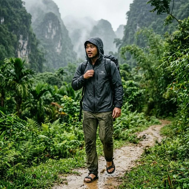 Gợi ý phối đồ nam — Sẵn sàng mọi tình huống — du lịch mùa mưa