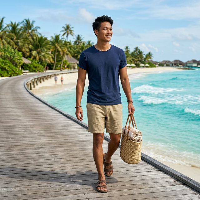 Gợi ý phối đồ nam — Nhẹ nhàng, đa năng — du lịch trong mùa nắng nóng