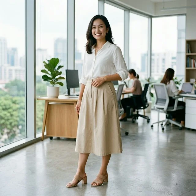 Gợi ý phối đồ nữ — Tinh tế, chuyên nghiệp — ngày nắng đẹp đến công sở