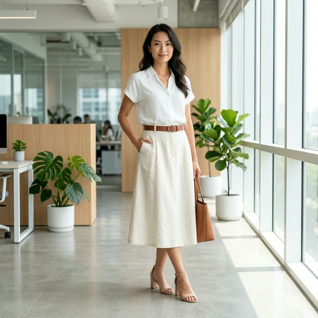 Gợi ý phối đồ nữ — Gọn gàng, thanh lịch nơi công sở, luôn mát mẻ giữa ngày nắng nóng